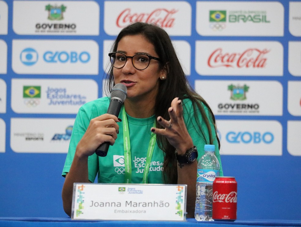 Joanna Maranhão, ex-nadadora, é embaixadora dos Jogos Escolares da Juventude — Foto: Augusto Gomes/GloboEsporte.com