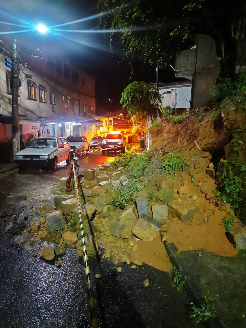 Bairro Ganguri também foi afetado pelas chuvas em Cachoeiras de Macacu — Foto: Defesa Civil/Prefeitura de Cachoeiras de Macacu