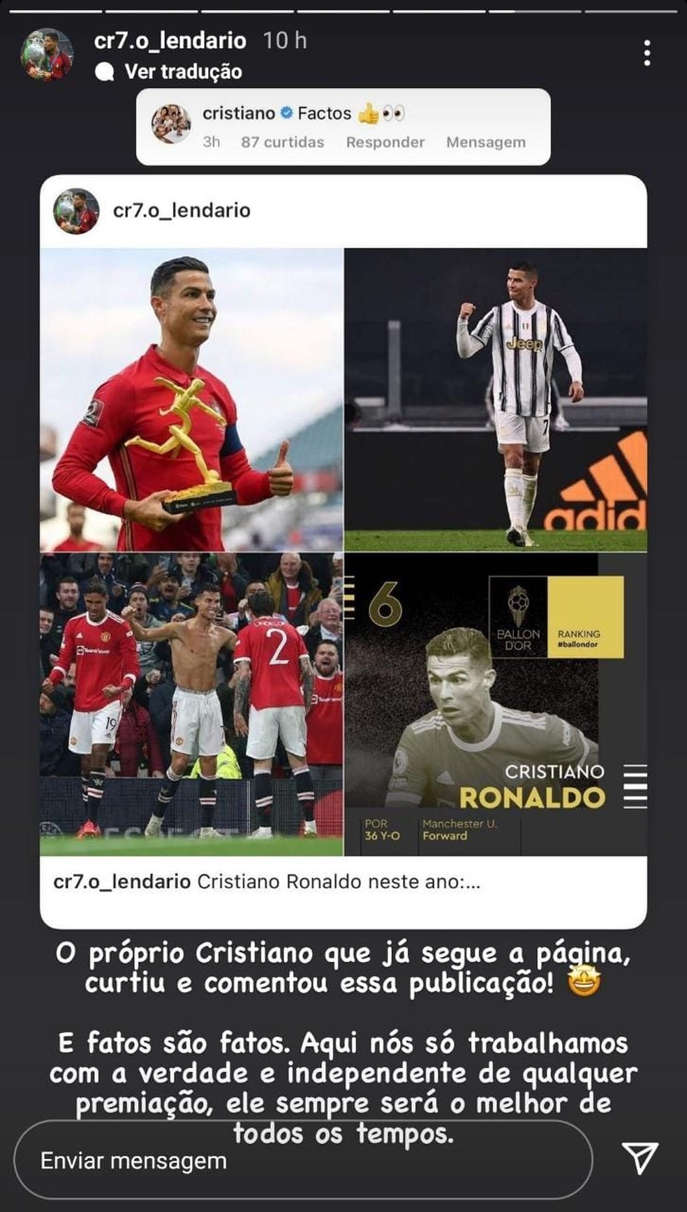 Ronaldo abre o livro. As polémicas, o xeque-mate a Messi e o bom feeling  para