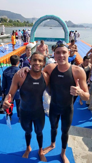Allan do Carmo e Diogo Villarinho maratona aquática (Foto: Reprodução / Facebook)