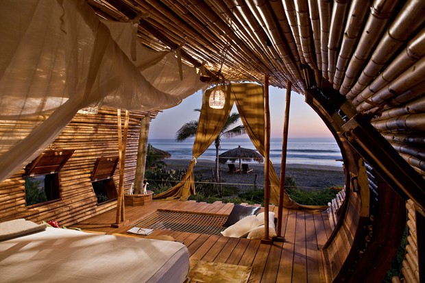 Hotel em praia mexicana tem suíte feita de bambu (Foto: Divulgação)