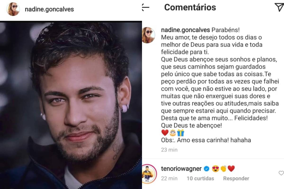 Neymar é homenageado pela mãe, Nadine (Foto: Reprodução/Instagram)