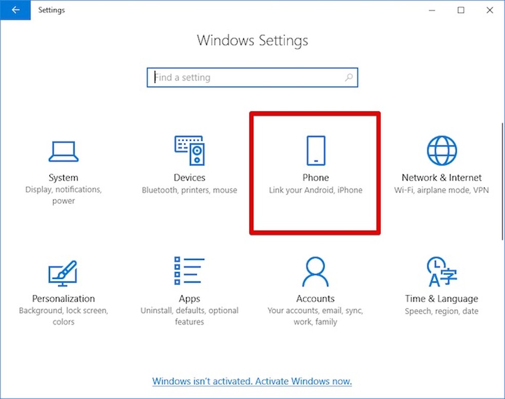 Acesse as configurações do Windows 10 (Foto: Reprodução/Helito Bijora)