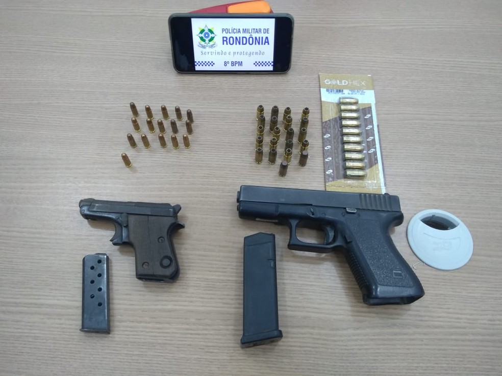 Armas e munições foram apreendidas em Machadinho D'Oeste — Foto: Redes sociais/Divulgação