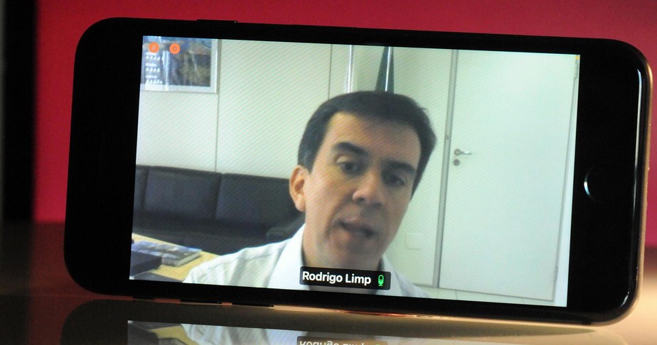 Rodrigo Limp, presidente da Eletrobras, fotografado durante a entrevista virtual na plataforma Cisco Webex