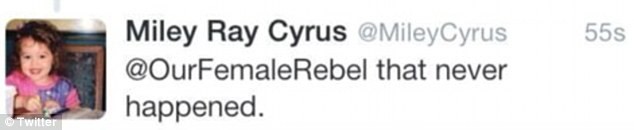 Tweet de Miley Cyrus (Foto: Twitter)