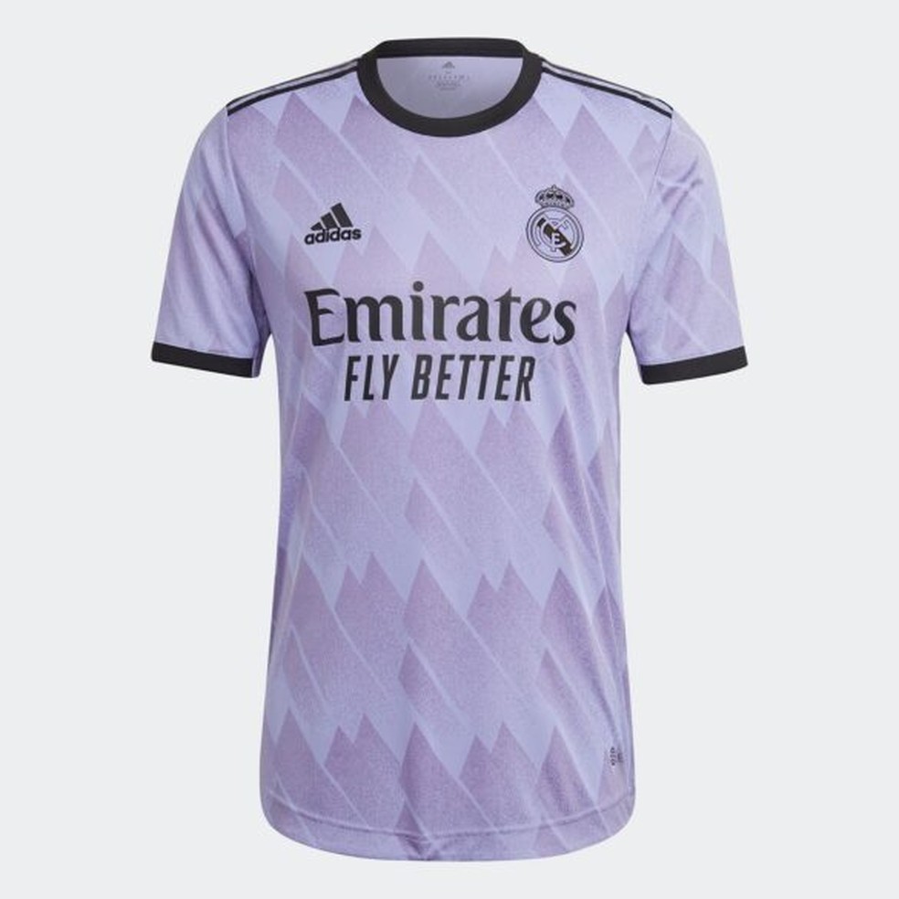Camisa reserva Real Madrid 2022/23 — Foto: Divulgação/Real Madrid