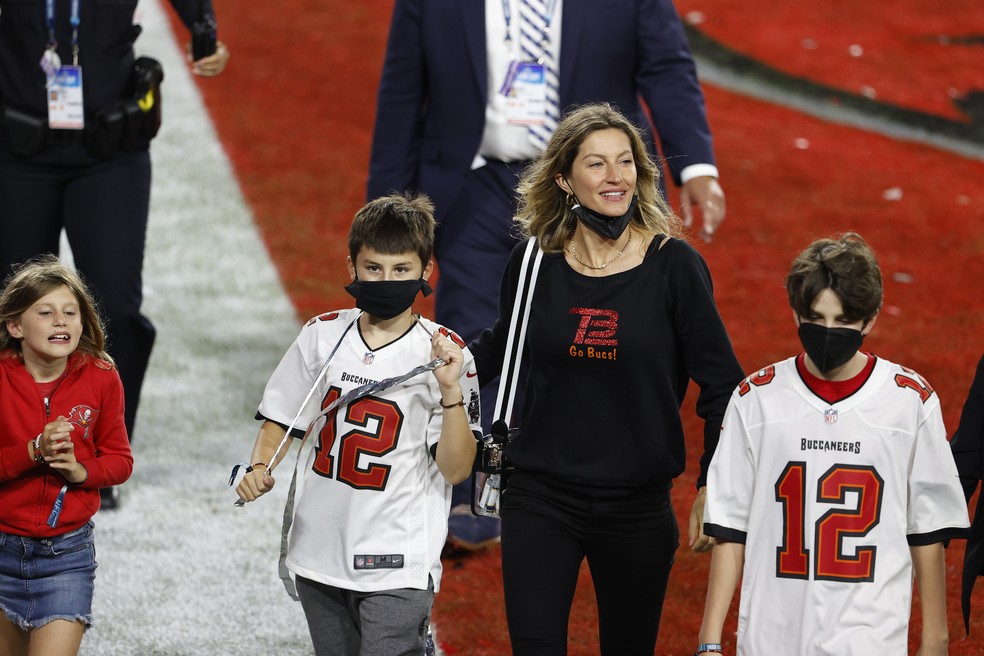 Gisele, filhos Tom Brady Super Bowl LV NFL — Foto: Kim Klement-USA TODAY Sports