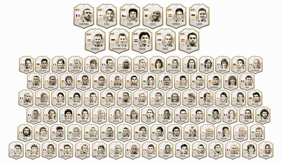 Todos os Icons do FIFA 21 — Foto: Divulgação / EA Sports