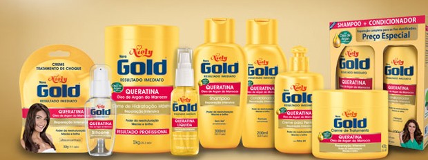 Linha Gold de produtos para cabelo da Niely Cosméticos  (Foto: Divulgação)