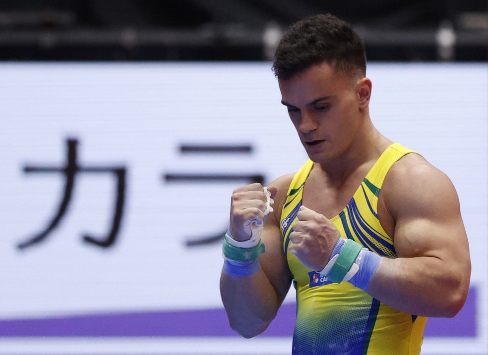 Caio Souza no Mundial de ginástica — Foto: REUTERS/Kim Kyung-Hoon