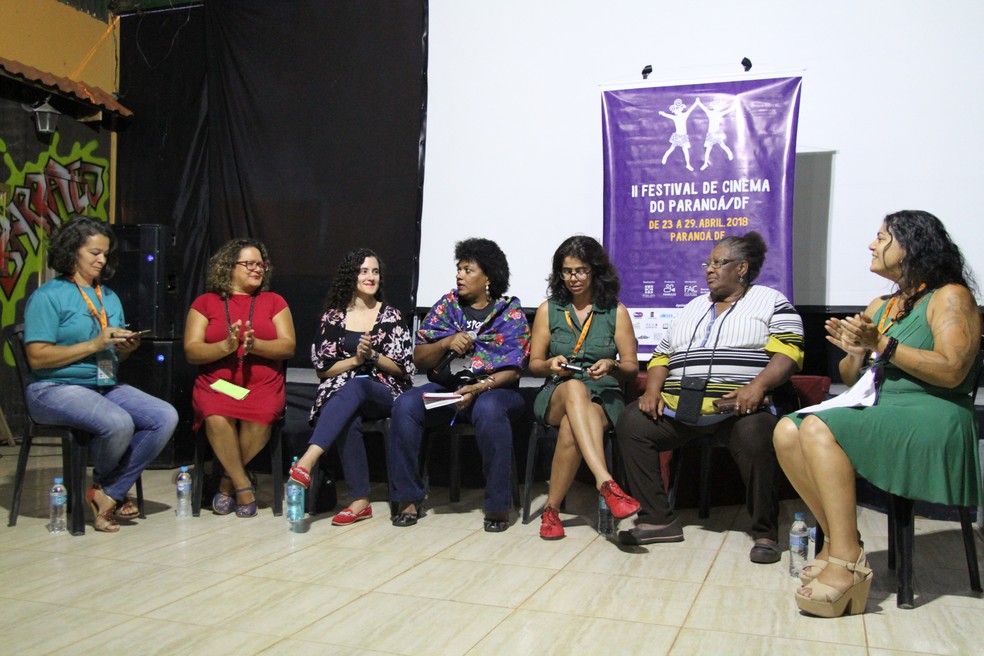 Roda de debate sobre a participação das mulheres no cinema durante o Festival de Cinema do Paranoá, no Distrito Federal — Foto: Fest Cine Paranoá/Divulgação