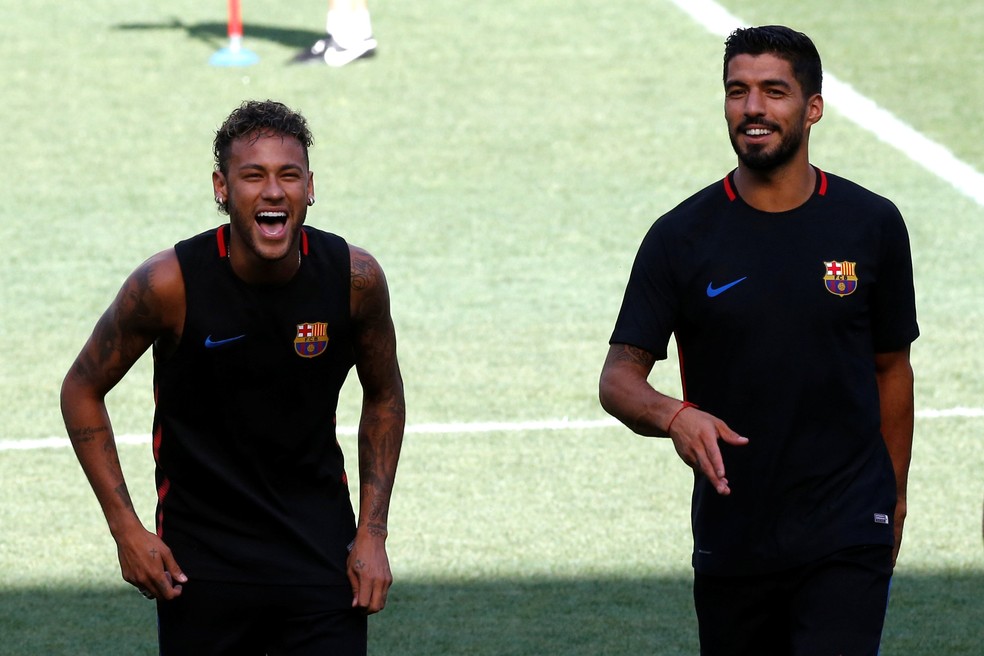 Neymar e Suárez nos tempos de Barcelona — Foto: Reuters