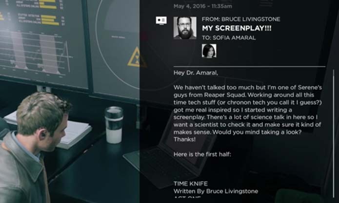 Roteiro alternativo de Quantum Break aparece em easter egg (Foto: Reprodução/WhatCultre)