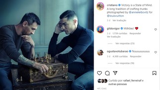 Cristiano Ronaldo's post with Messi, made in partnership with the Louis Vuitton brand, is the second most liked on the platform.  The chess game position refers to a technical draw on the board between the two stars and the campaign has the name 