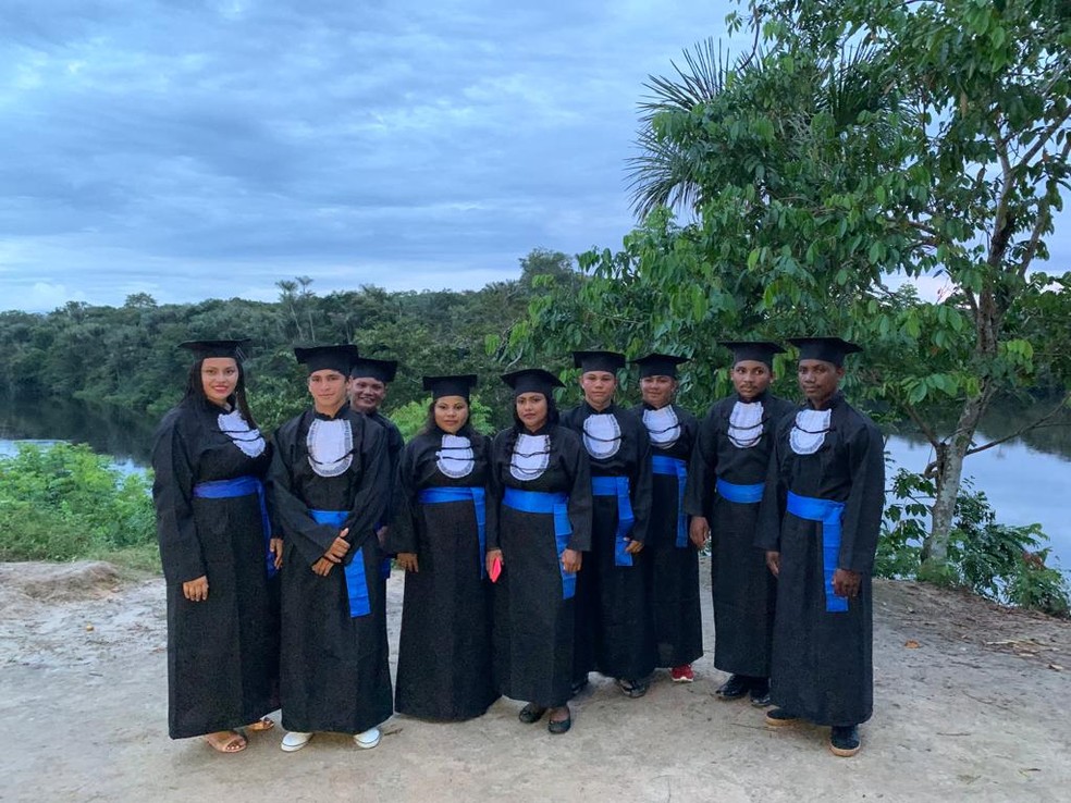 Estudantes moram na Comunidade Jaú Tambor, no Arquipélago de Anavilhanas.  — Foto: Divulgação