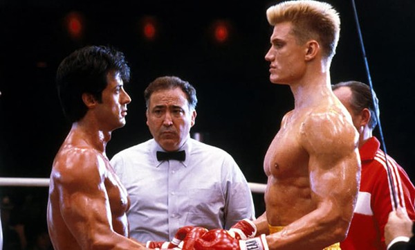 Dolph Lundgren e Sylvester Stallone – Rocky IV (1985) (Foto: Divulgação)