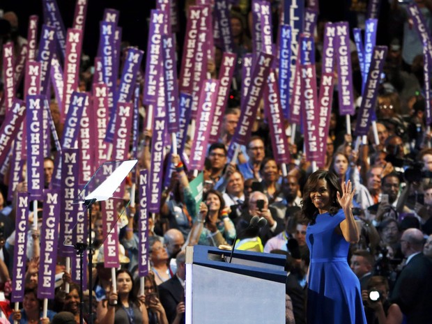 U.S. First lady Michelle Obama addresses the Democratic National Convention in Philadelphia, Pennsylvania, U.S. July 25, 2016. (Foto: Scott Audette/Reuters)