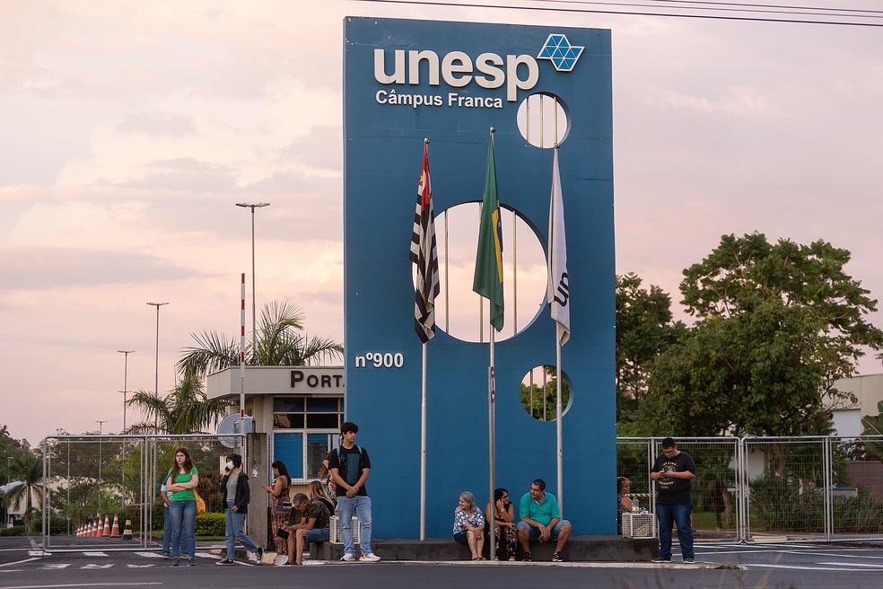 Vunesp 2023: Campus da Unesp de Franca, SP, um dos locais da prova desta terça-feira (15) — Foto: Wilker Maia/g1
