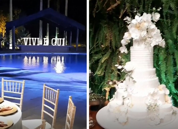 Detalhes da decoração do casamento de Viviane Araújo e Guilherme Militão (Foto: Reprodução Instagram)