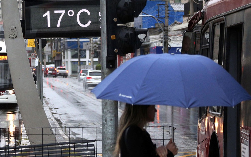 Termômetro marca 17ºC na Avenida Santo Amaro, Zona Sul de São Paulo (SP) em foto de 2015. — Foto: RENATO S. CERQUEIRA/FUTURA PRESS/FUTURA PRESS/ESTADÃO CONTEÚDO
