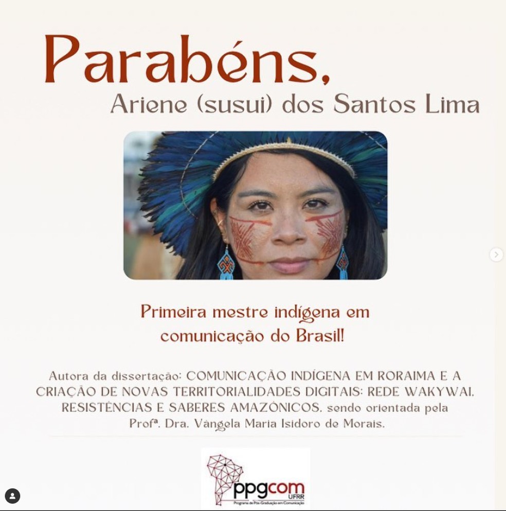 Conquista foi divulgada pelo PPGCom — Foto: Reprodução/ppgcom.ufrr
