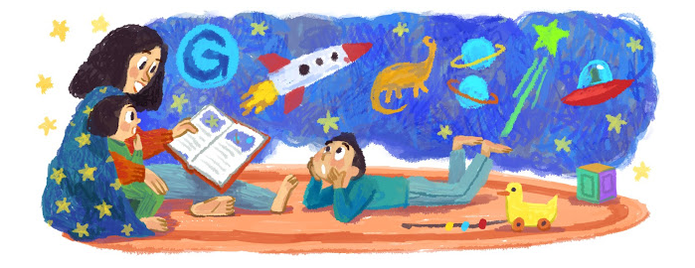 Doodle de Dia das Mães em 2014 teve mais cores e traçado mais marcante (Foto: Reprodução/Google)