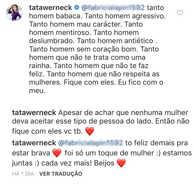 Respostas de Tatá Werneck (Foto: Reprodução / Instagram)