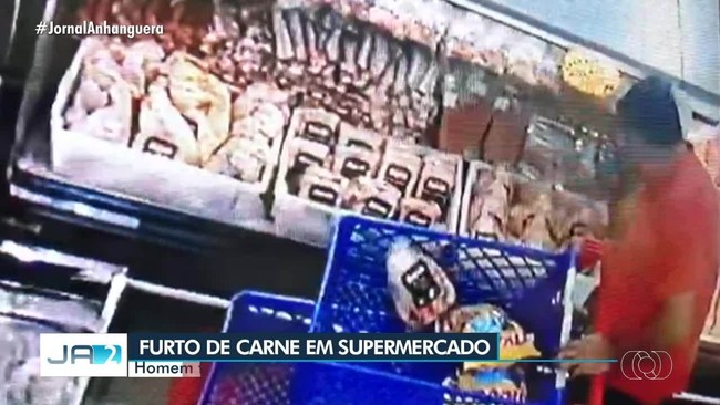 Homem  preso suspeito de furtar picanha em supermercado de Rio Verde