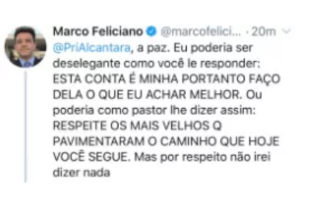 Marco Feliciano questiona viagem de Bruna Marquezine e Priscilla Alcantara à África (Foto: Twitter/Reprodução)