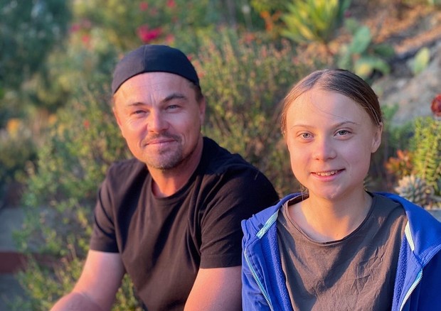 Leonardo Dicaprio encontra com Greta Thunberg (Foto: Reprodução/Instagram)