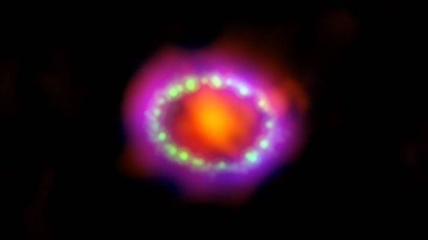 A Supernova 1987A foi a última observada perto de nossa galáxia, a Via Láctea (Foto: Nasa)