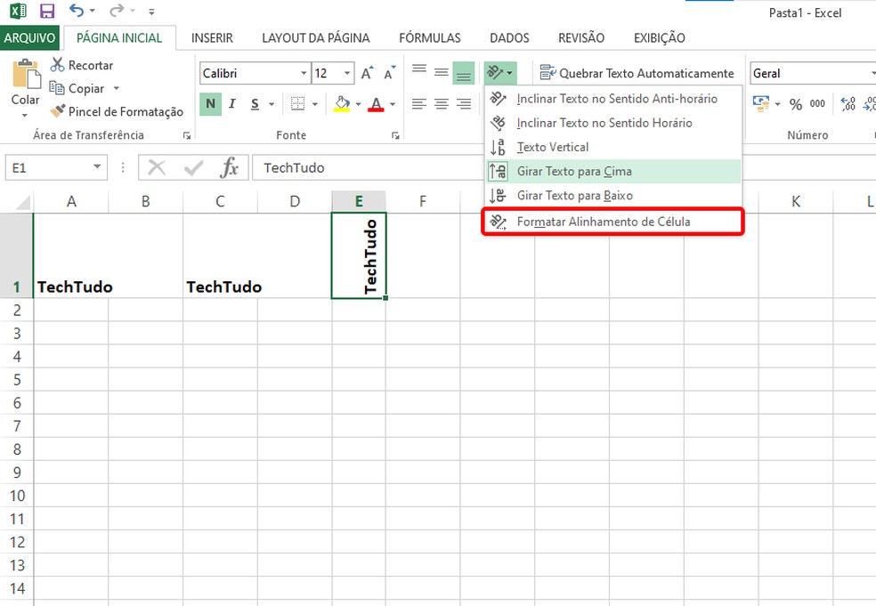 Veja como acessar o menu de formatação de layout no Excel — Foto: Reprodução/Rodrigo Fernandes