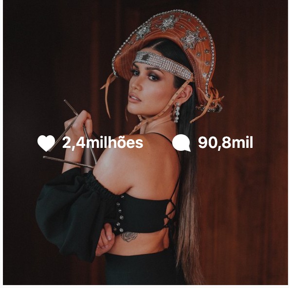Com triângulo na mão, Juliette bate 2,4 milhões de likes em 30 minutos (Foto: Instagram)