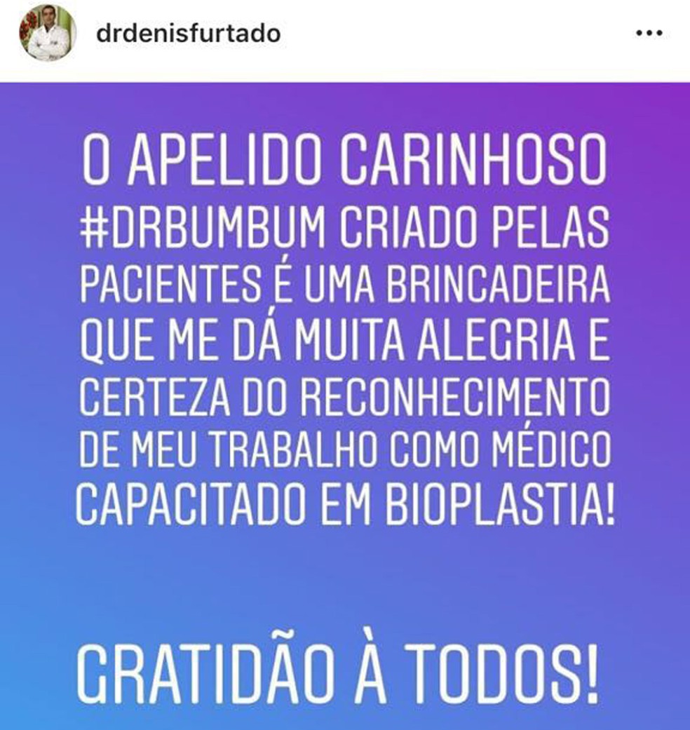 Dr. Bumbum tem 645 mil seguidores em rede social (Foto: Instagram/Reprodução)