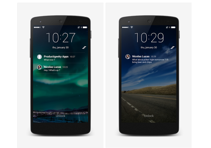 SlideLock [e um aplicativo que adiciona notificações à tela do Android (Foto: Divulgação)