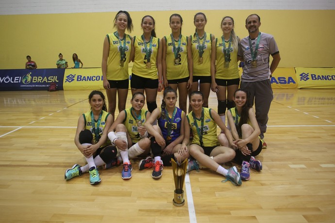 Seleção de Mato Grosso do Sul, campeã brasileira de vôlei sub-19 feminino (Foto: Divulgação/CBV)