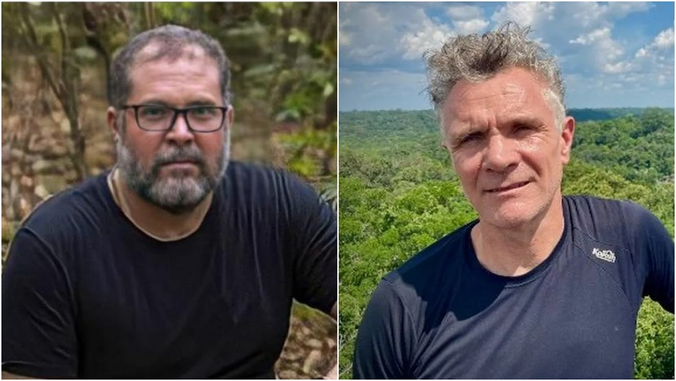 Indigenista brasileiro Bruno Araújo Pereira e do jornalista inglês Dom Phillips desapareceram no dia 5 de junho.  — Foto: TV Globo/Reprodução