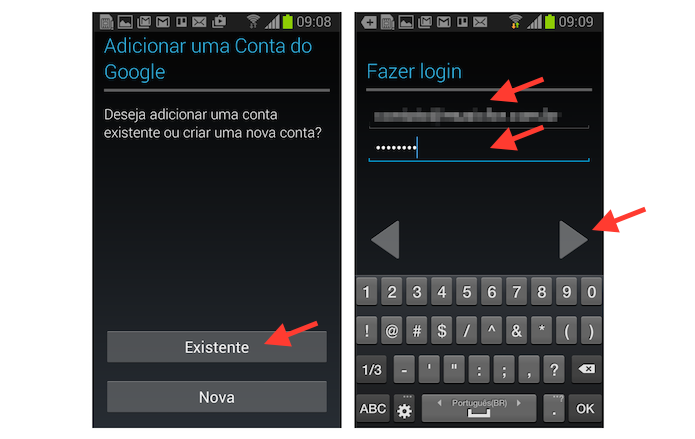 Iniciando o procedimento para adicionar uma nova conta do Google ao Android (Foto: Reprodu??o/Marvin Costa)