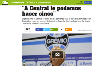 Jornal cita excesso de Romildo ao dizer que Grêmio pode golear Rosário