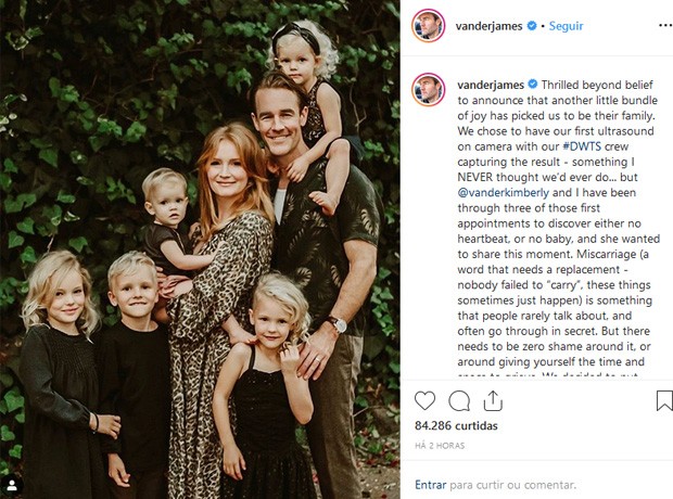 James e Kimberly Van Der Beek com os filhos (Foto: Reprodução/Instagram)