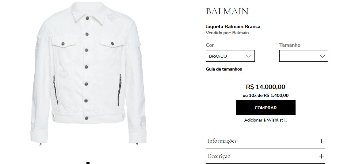 Wesley Safadão usa jaqueta avaliada em R$ 14 mil da Balmain (Foto: Reprodução / Instagram)