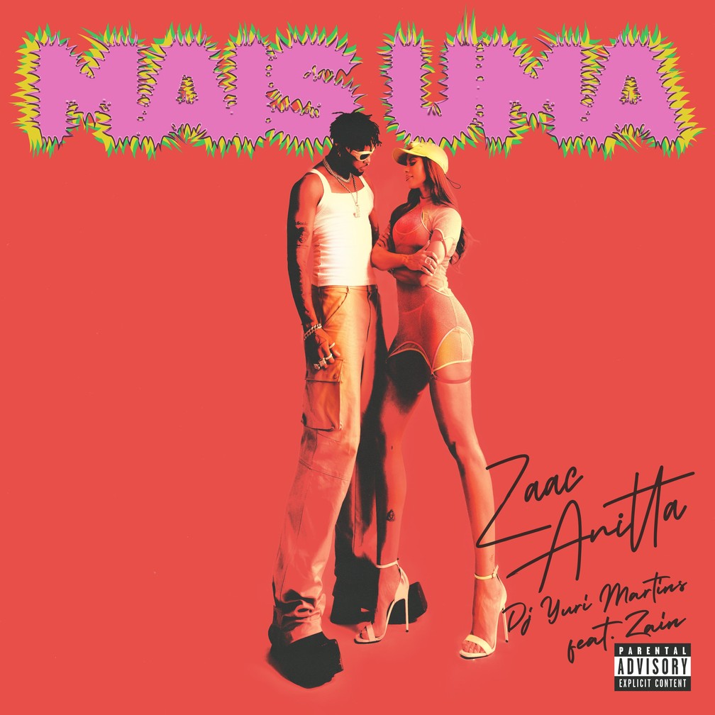 Capa do single 'Mais uma', de Zaac com Anitta, DJ Yuri Martins e Zain — Foto: Divulgação