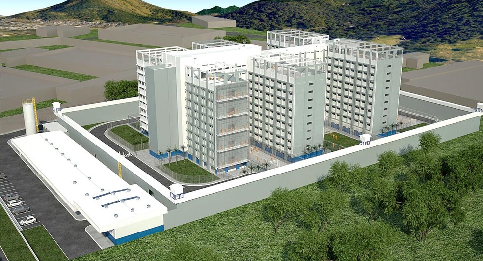 Cada um dos prédios comporta entre 3.456 e 5 mil internos   — Foto: Divulgação/Seap 