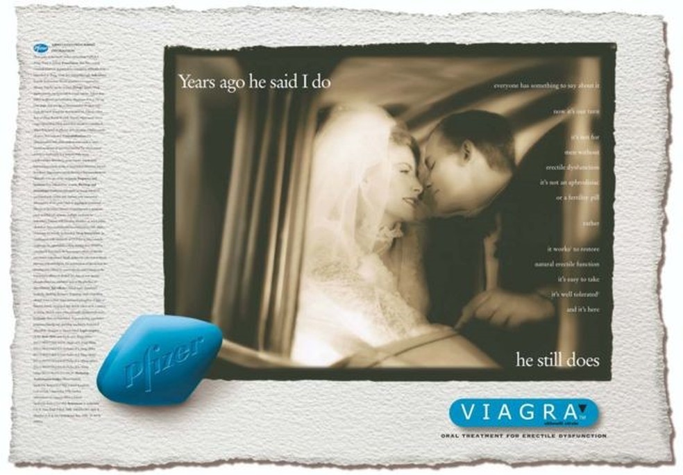 Propaganda do viagra de 2006: ao mirar as mulheres, indústria farmacêutica tentou replicar abordagem usada para disfunção erétil masculina — Foto: Reprodução/Pfizer