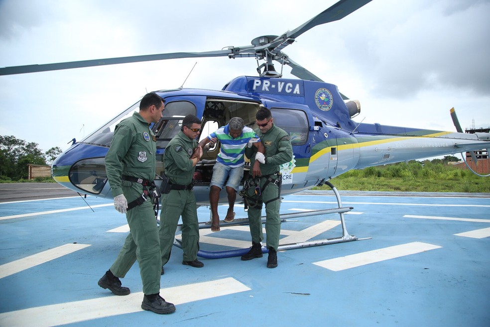 Extrativista foi trazido do interior para Rio Branco para receber atendimento médico — Foto: Dhárcules Pinheiro/Asscom Sejusp