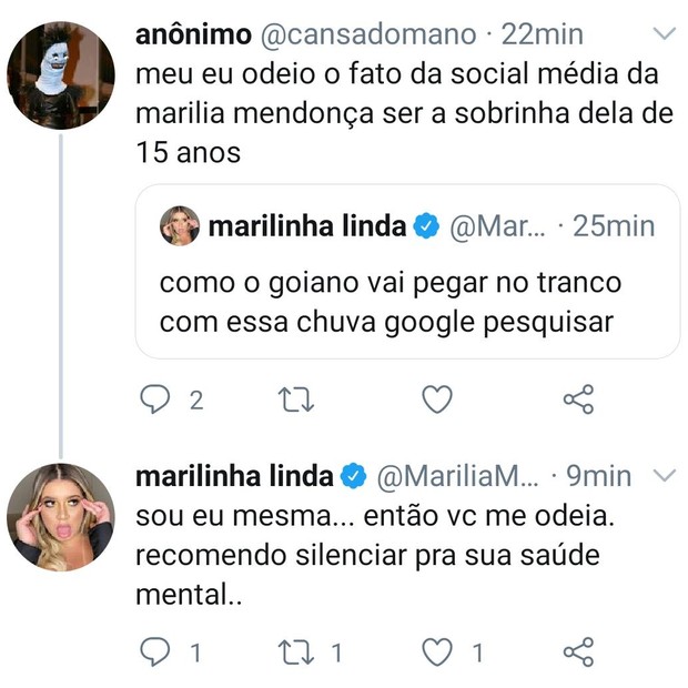 Marília Mendonça responde fã (Foto: Reprodução/Instagram)