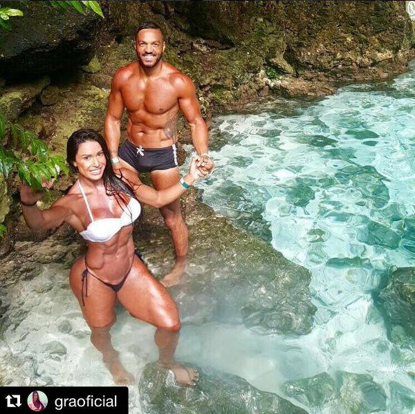 Gracyane incentiva Belo a malhar (Foto: Reprodução / Instagram) Gracyane incentiva Belo a malhar (Foto: Reprodução / Instagram)