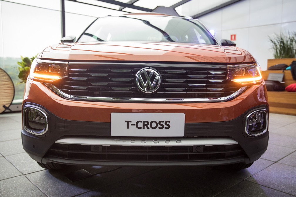 Visual da dianteira do novo Volkswagen T-Cross — Foto: Fábio Tito/G1