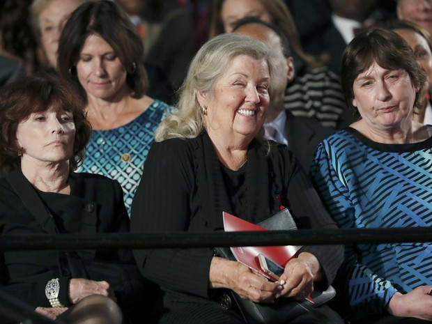 Mulheres que acusam Bill clinton de assédio assistem a debate entre Hillary e Trump (Foto: Jim Young/Reuters)